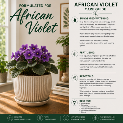 African Violet Soil Mix – Fine-Textured Potting Mix for Indoor Plants