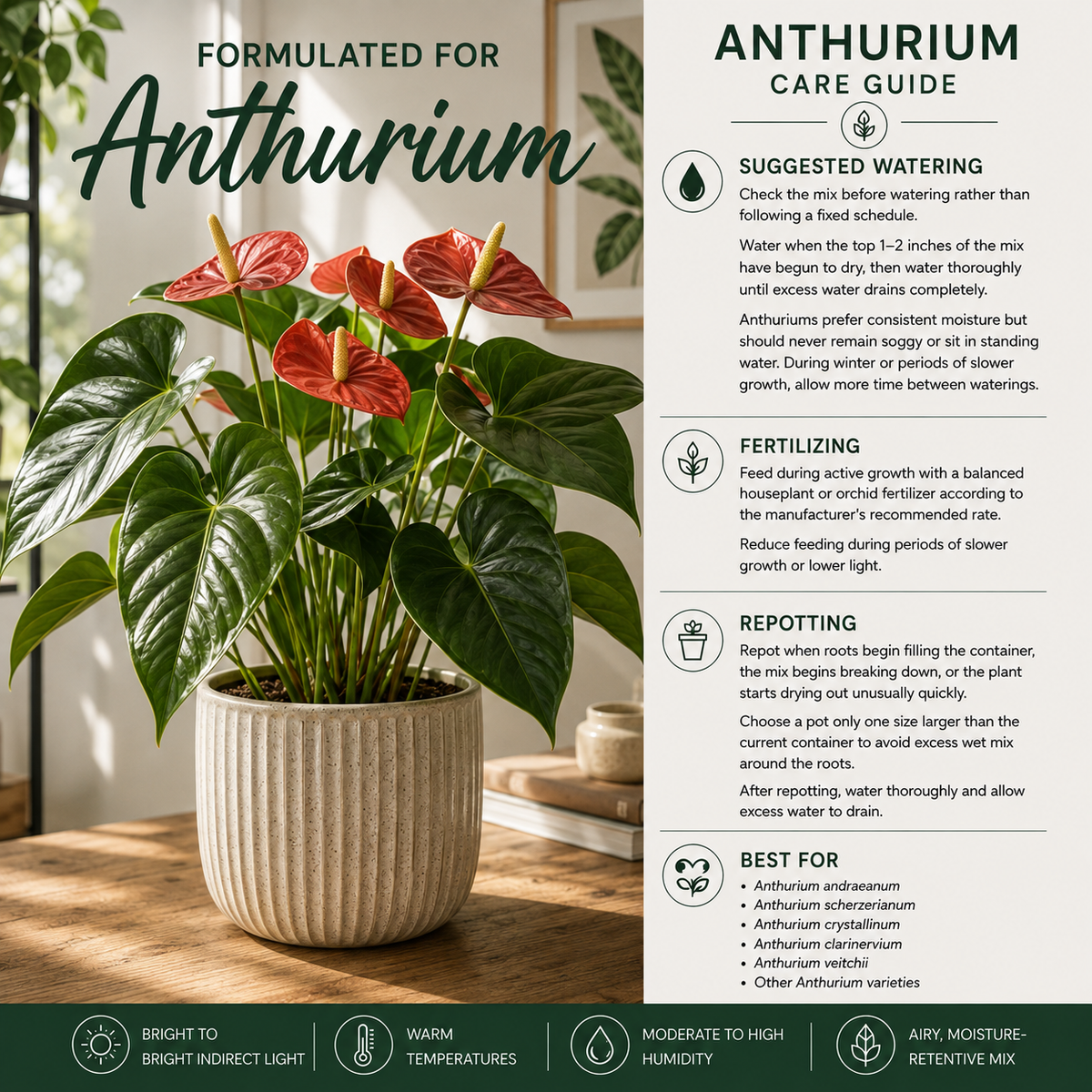 Anthurium Soil Mix – Chunky Aroid Potting Mix for Indoor Plants