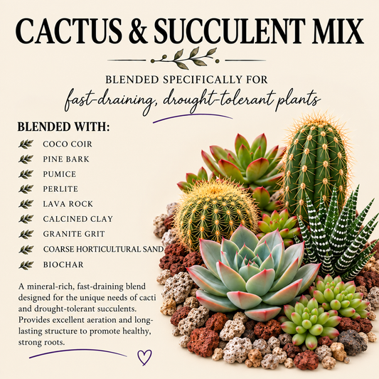 Cactus & Succulent Potting Mix – Fast-Draining Mineral-Rich Soil