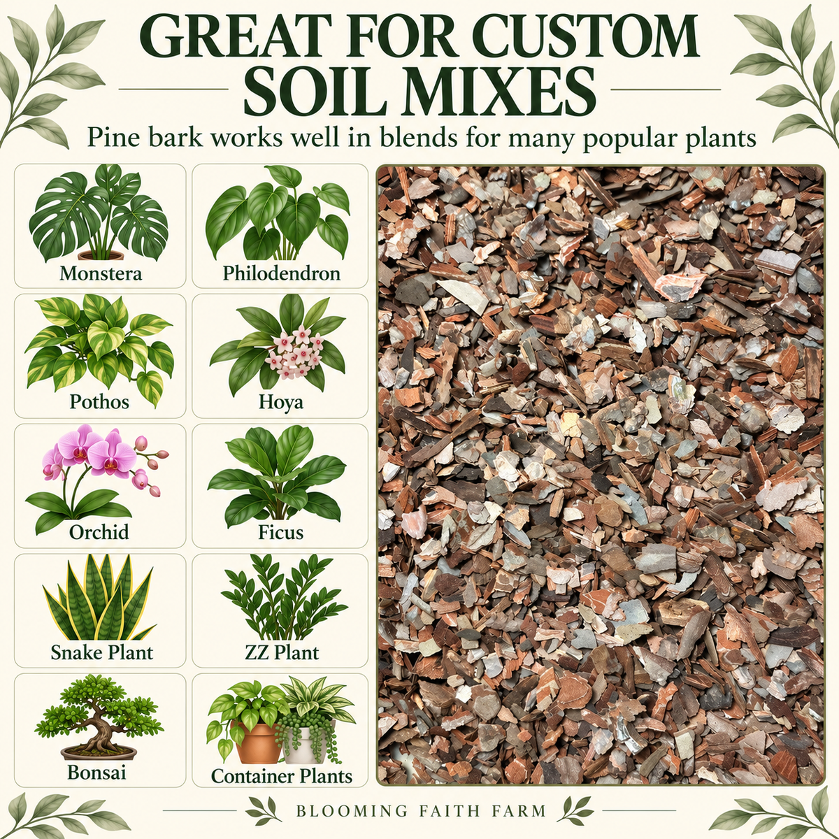 Chunky Pine Bark Soil Amendment – 1/4–1/2 Inch