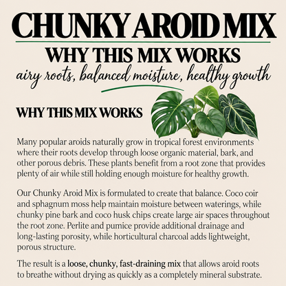 Chunky Aroid Potting Mix – Fast-Draining Tropical Plant Soil