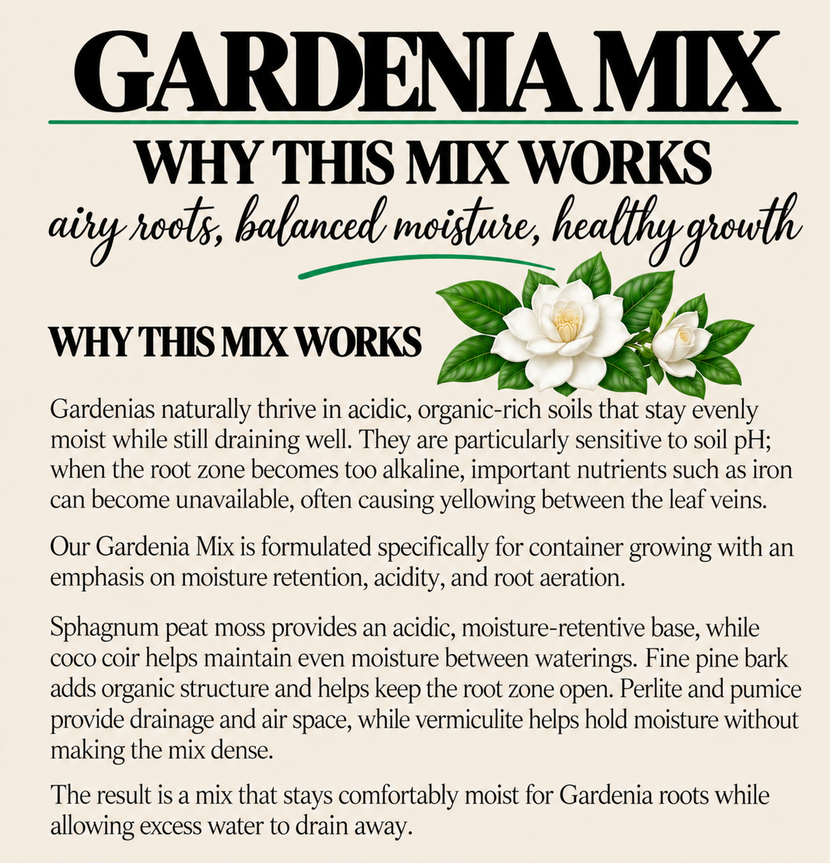 Gardenia Potting Mix – Acidic Moisture-Balanced Soil