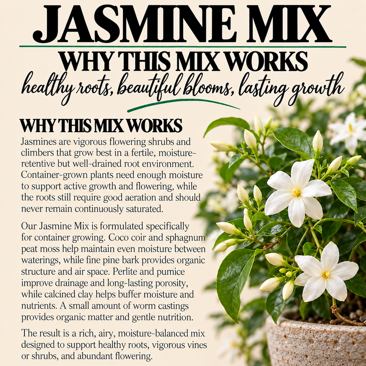 Jasmine Potting Mix – Moisture-Balanced Soil for Beautiful Blooms
