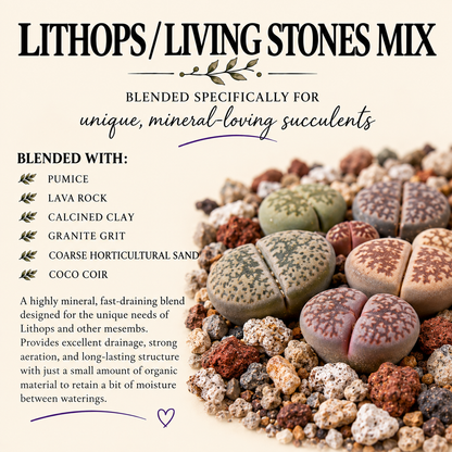 Lithops Potting Mix – Extra Gritty Mineral-Rich Soil