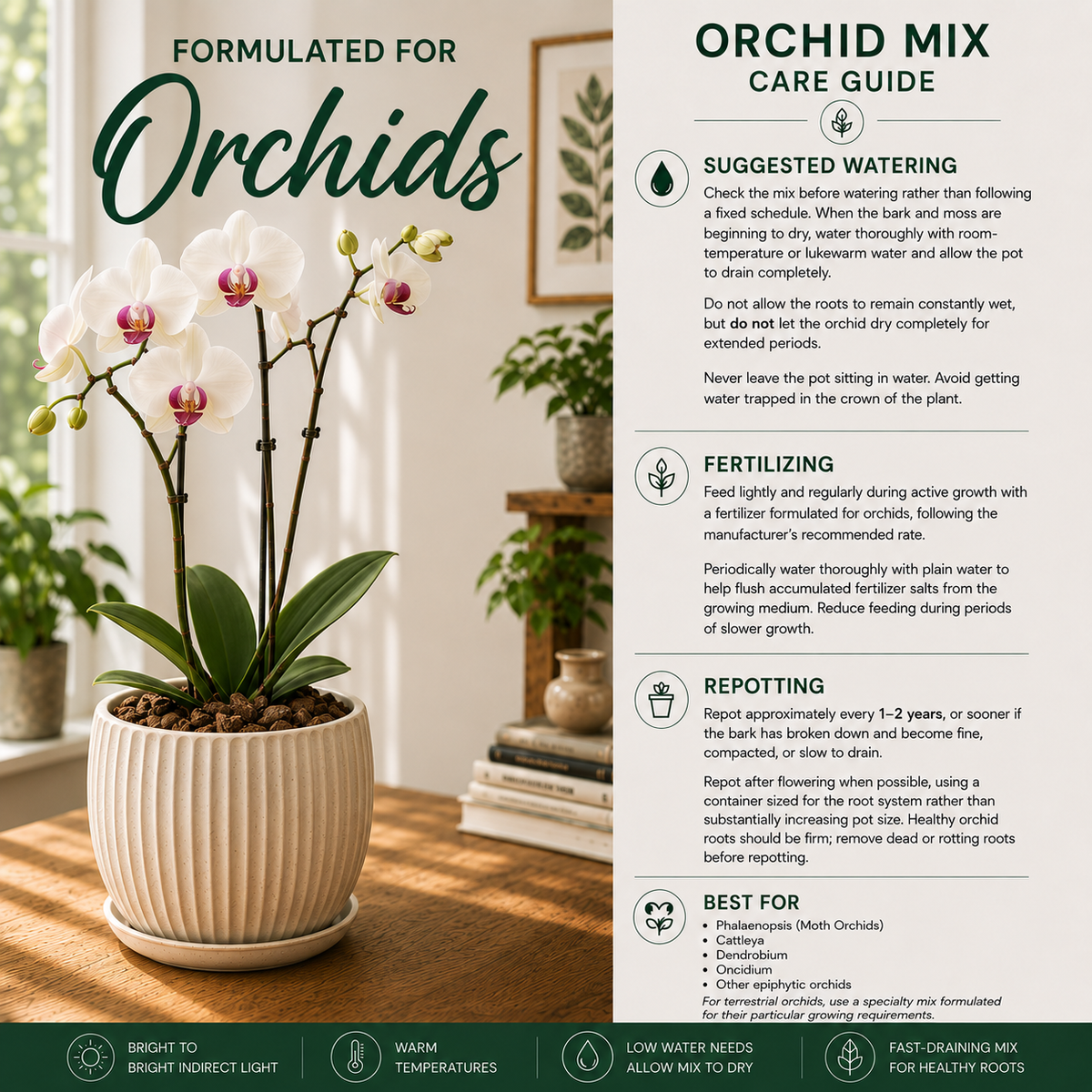Orchid Bark Mix – Bark-Based Potting Mix for Epiphytic Orchids