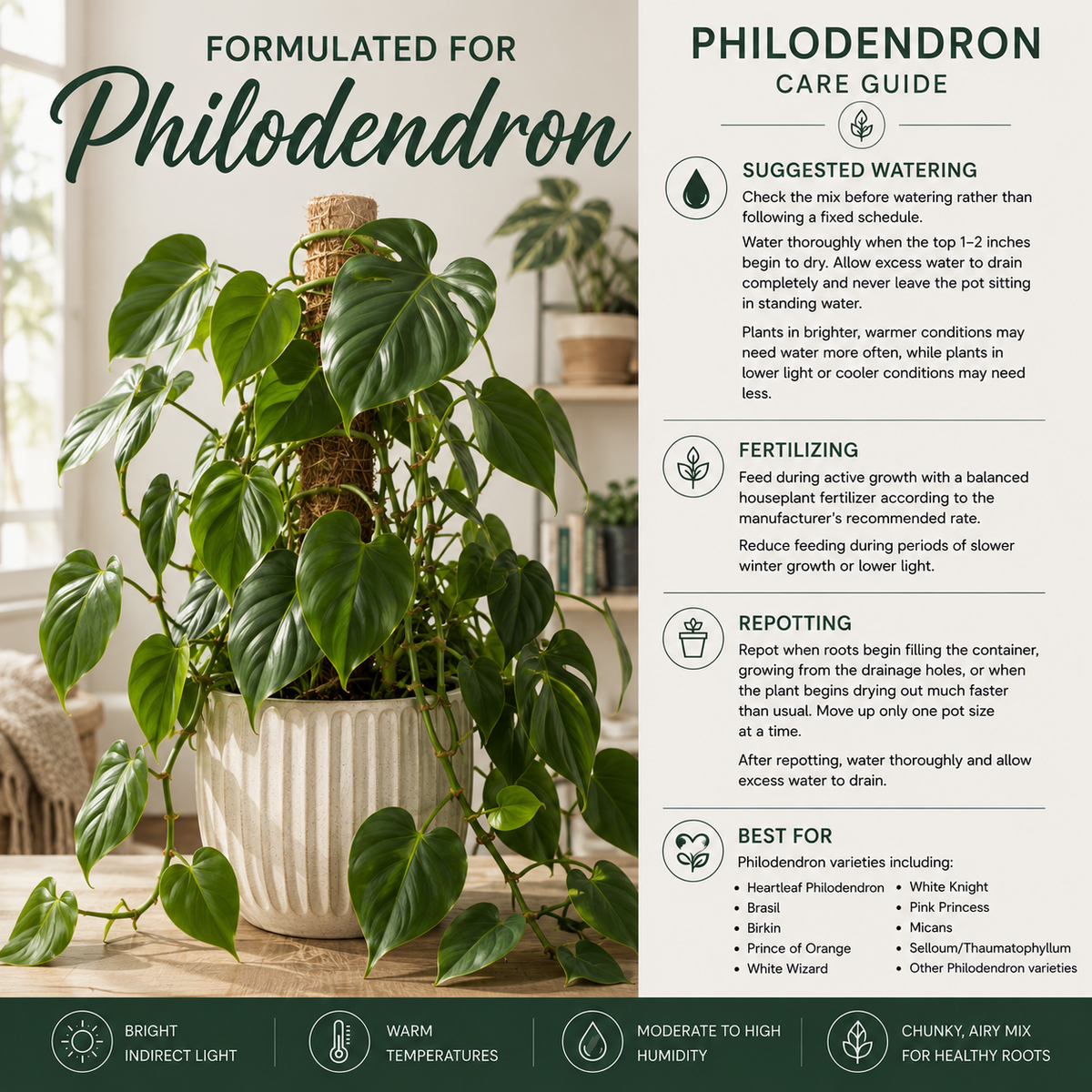 Philodendron Soil Mix – Chunky Aroid Potting Mix for Indoor Plants